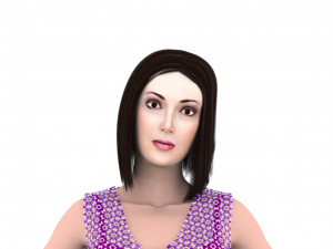 Woman oriental with hair and fur 3D Model
