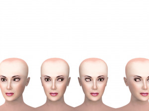 Woman oriental with hair and fur 3D Model