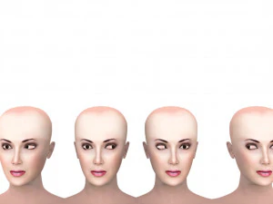 Woman oriental with hair and fur 3D Model