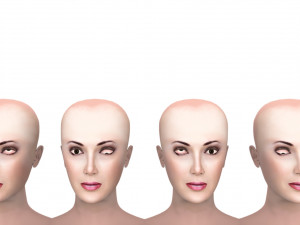 Woman oriental with hair and fur 3D Model