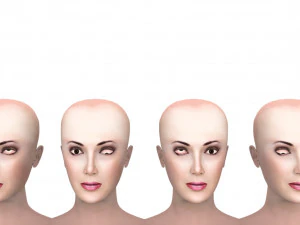 Woman oriental with hair and fur 3D Model