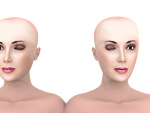 Woman oriental with hair and fur 3D Model