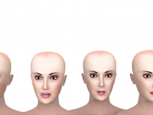 Woman oriental with hair and fur 3D Model