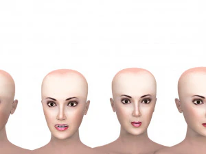 Woman oriental with hair and fur 3D Model