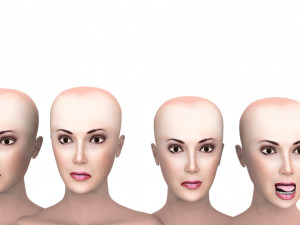 Woman oriental with hair and fur 3D Model
