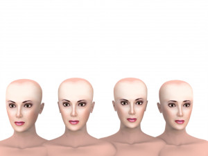 Woman oriental with hair and fur 3D Model