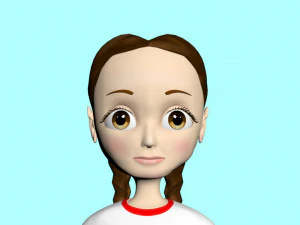 Мультиплікаційний персонаж дівчина 3D Модель