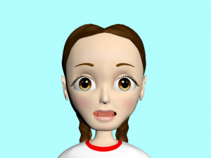 Cartoon character girl Modello 3D
