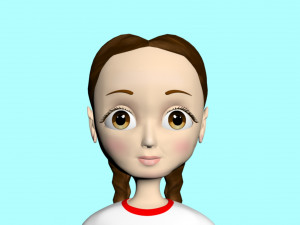 Cartoon character girl Modello 3D