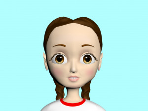 Cartoon character girl Modello 3D