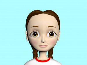 Cartoon character girl Modello 3D