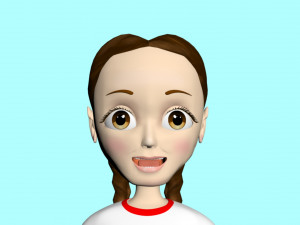 Cartoon character girl Modello 3D