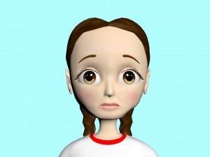 Cartoon character girl Modello 3D