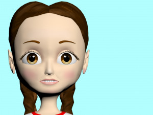 Cartoon character girl Modello 3D