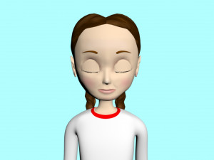 Cartoon character girl Modello 3D