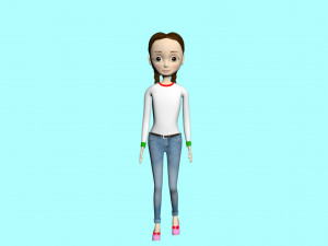 Cartoon character girl Modello 3D
