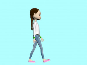 Cartoon character girl Modello 3D