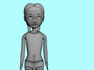 Cartoon character girl Modello 3D