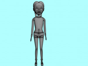 Cartoon character girl Modello 3D