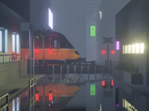 Stazione notturna Modello 3D