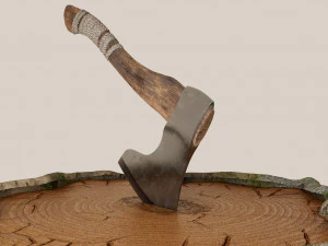 나무도끼 3D 모델