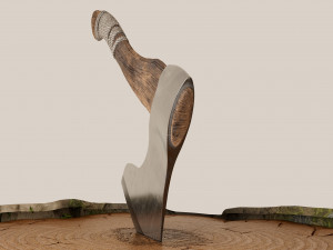 Wooden Hatchet 3D Model
