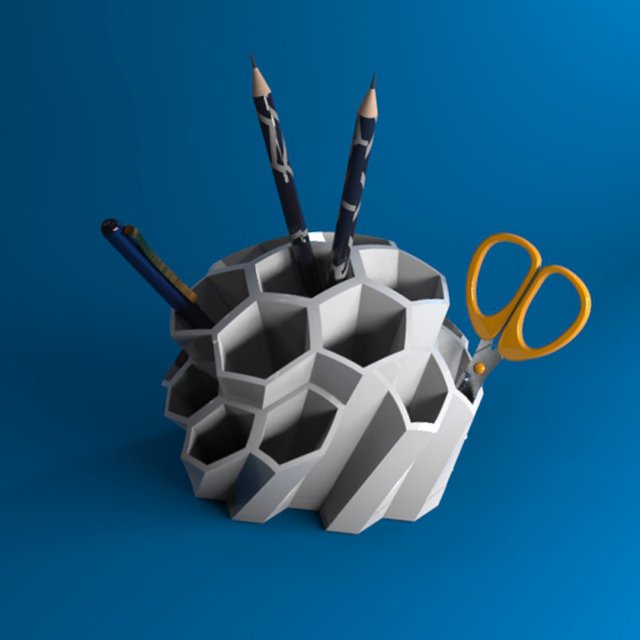 PORTALAPIZ hexagonal 3D para imprimir - 3D Pencilholder 3D Принт Модель .c4d .max .obj .3ds .fbx .stl .blend 