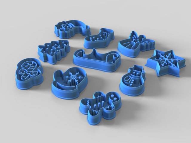 Moldes para galletas de navidad STL rhino y OBJ Modèles 3D en vedette .c4d .max .obj .3ds .fbx .stl .blend 