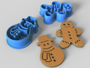 Moldes para galletas de navidad STL rhino y OBJ Modèles 3D en vedette