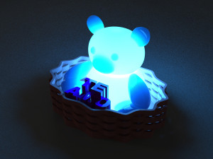 Lampara de oso con cesta para imprimir en 3D STL-3DM-OBJ Modelo de impresión 3D