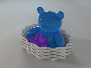 Lampara de oso con cesta para imprimir en 3D STL-3DM-OBJ 3D 프린트 모델