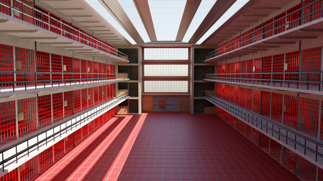 Prison Interior 3D Model .c4d .max .obj .3ds .fbx .stl .blend 