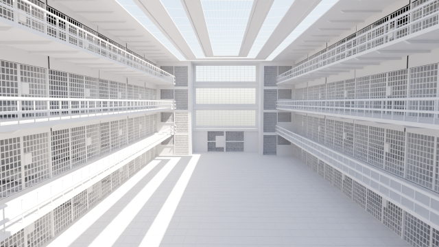 Prison Interior 3D Model .c4d .max .obj .3ds .fbx .stl .blend 