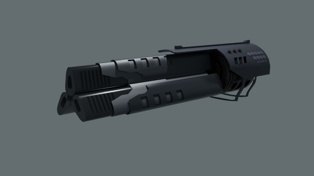 Laser gun Model 3D .c4d .max .obj .3ds .fbx .stl .blend 