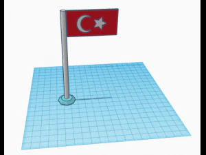 Bandeira da Turquia Modelo de Impressão 3D