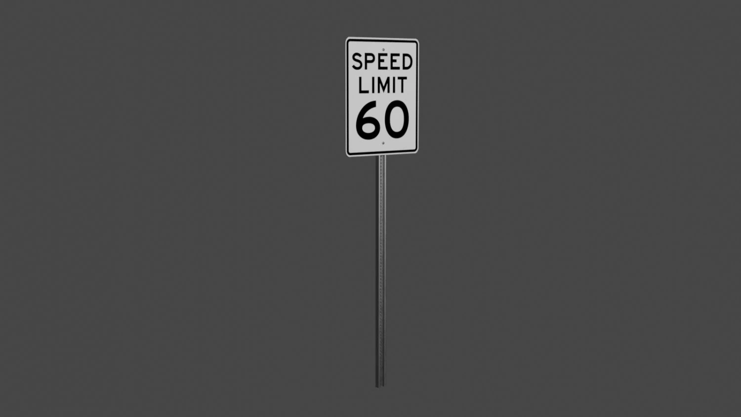 Speed Limit 60 3D Model .c4d .max .obj .3ds .fbx .stl .blend 