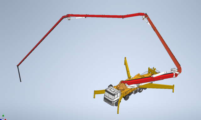 Concrete Placing boom pump Model 3D .c4d .max .obj .3ds .fbx .stl .blend 