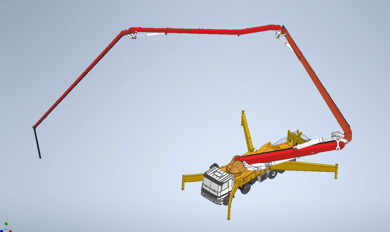 Concrete Placing boom pump 3D Model .c4d .max .obj .3ds .fbx .stl .blend 