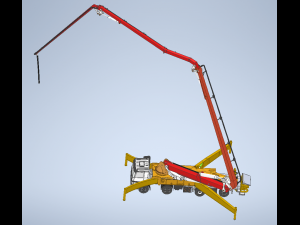 Concrete Placing boom pump Model 3D