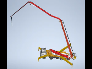 Concrete Placing boom pump 3D Model