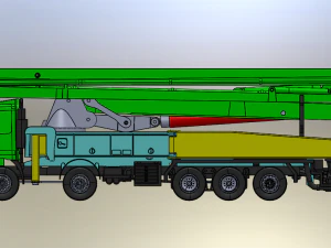 Concrete Placing boom pump 02 3D Model