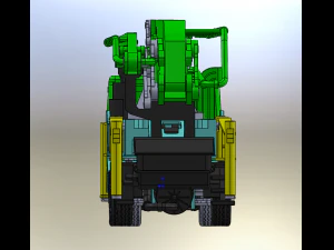 Concrete Placing boom pump 02 3D Model