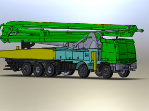Concrete Placing boom pump 02 3D-Modell