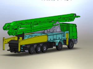 Concrete Placing boom pump 02 3D Model