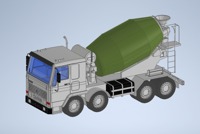 Concrete mixer 3D 3D Model .c4d .max .obj .3ds .fbx .stl .blend 