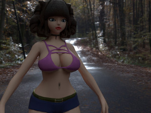 Girl in a pink swimsuit 3Dモデル