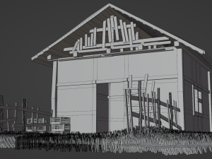 Old abandoned house asset 3D Modell