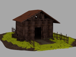 Old abandoned house asset Modèle 3D