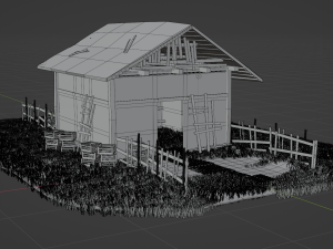 Old abandoned house asset 3D Modell