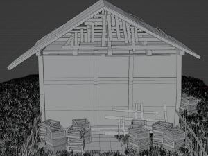 Old abandoned house asset 3D Modell
